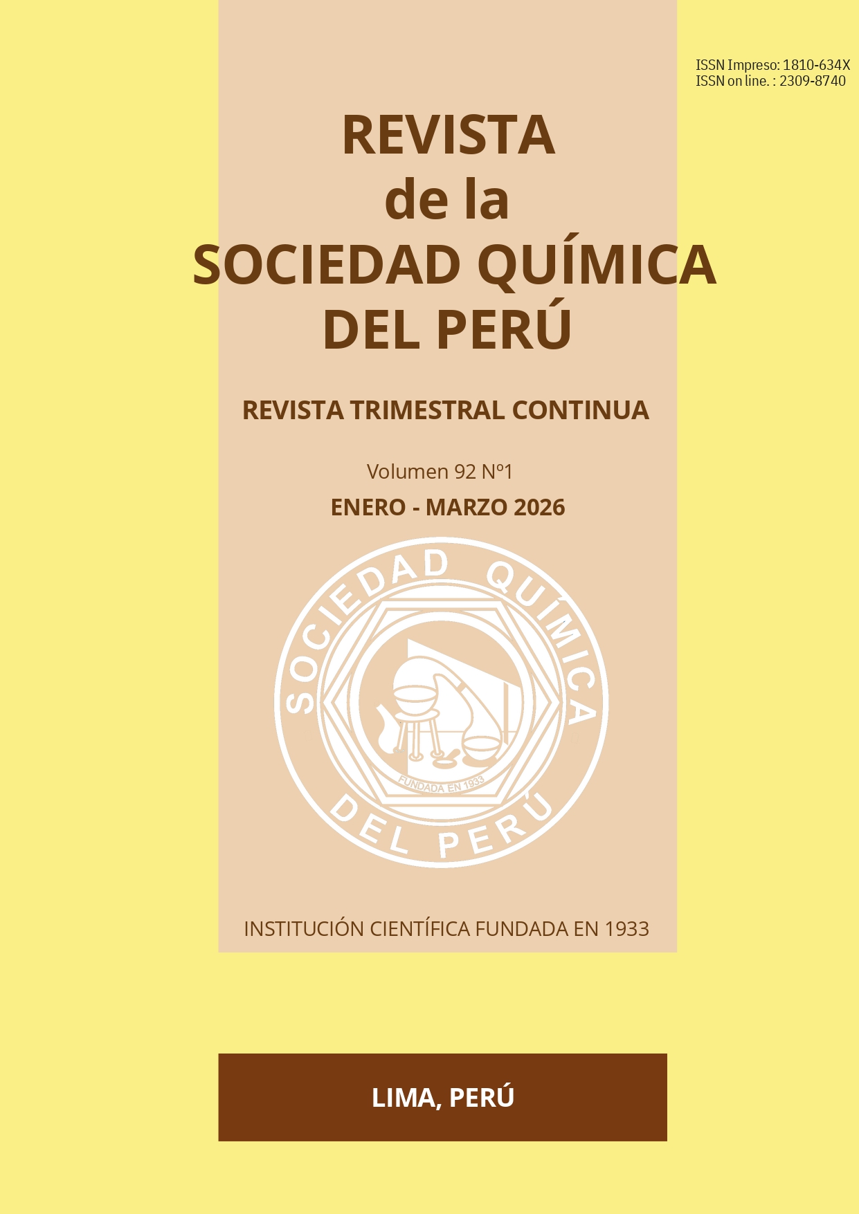 					Ver Vol. 92 Núm. 1 (2026): Revista de la Sociedad Química del Perú
				